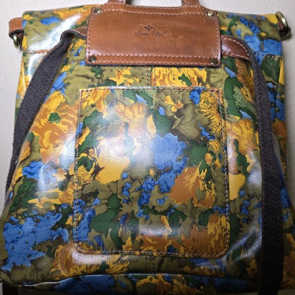 Patricia Nash Luzille Convertible Backpack Crossbody Tote Leather & Suede Floral - Picture 6 of 15